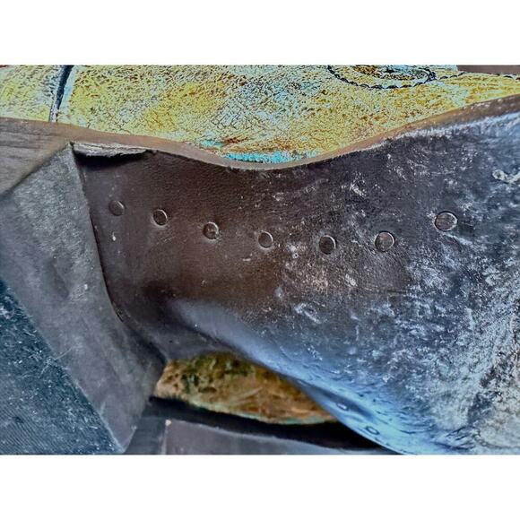 Women’s J.B. Dillon Reserve Distressed Turquoise Patina Western Boots – Size 11B - Picture 9 of 11